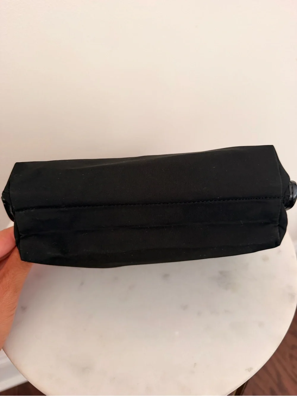 Dior Black Nylon Cosmetic Pouch with Logo Plaque